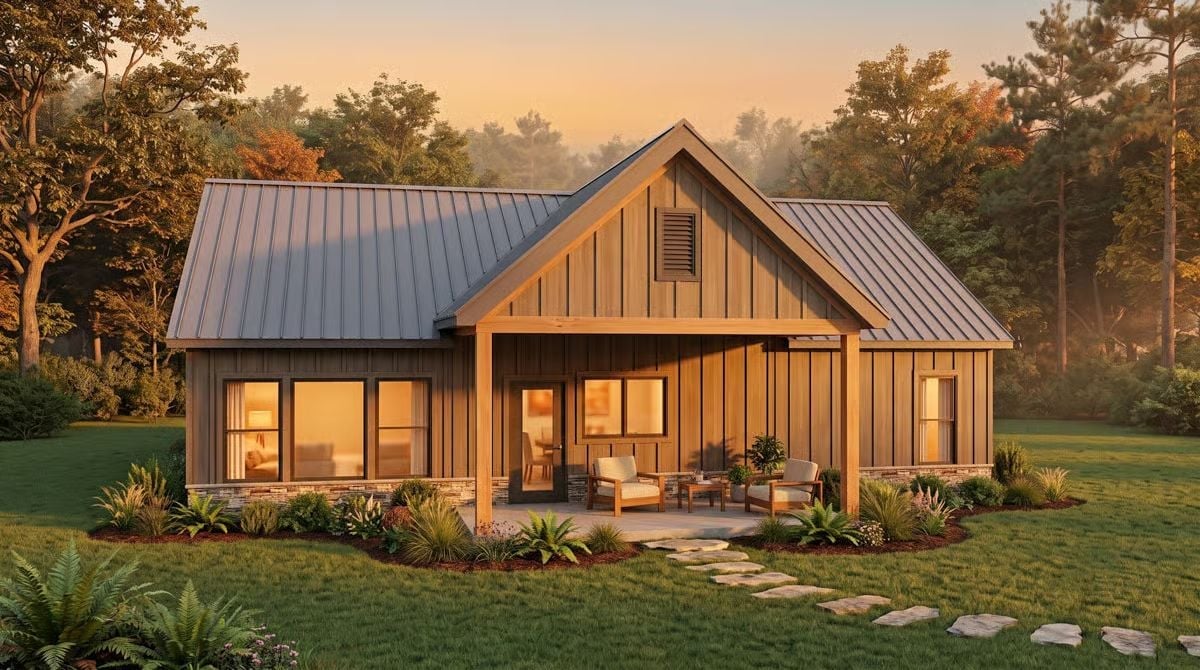 Board-and-Batten Warmth at Golden Hour, Where the Porch Does the Heavy Lifting