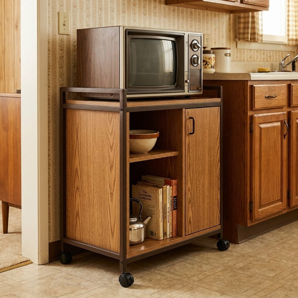 The Microwave Cart Built Specifically to Hold It
