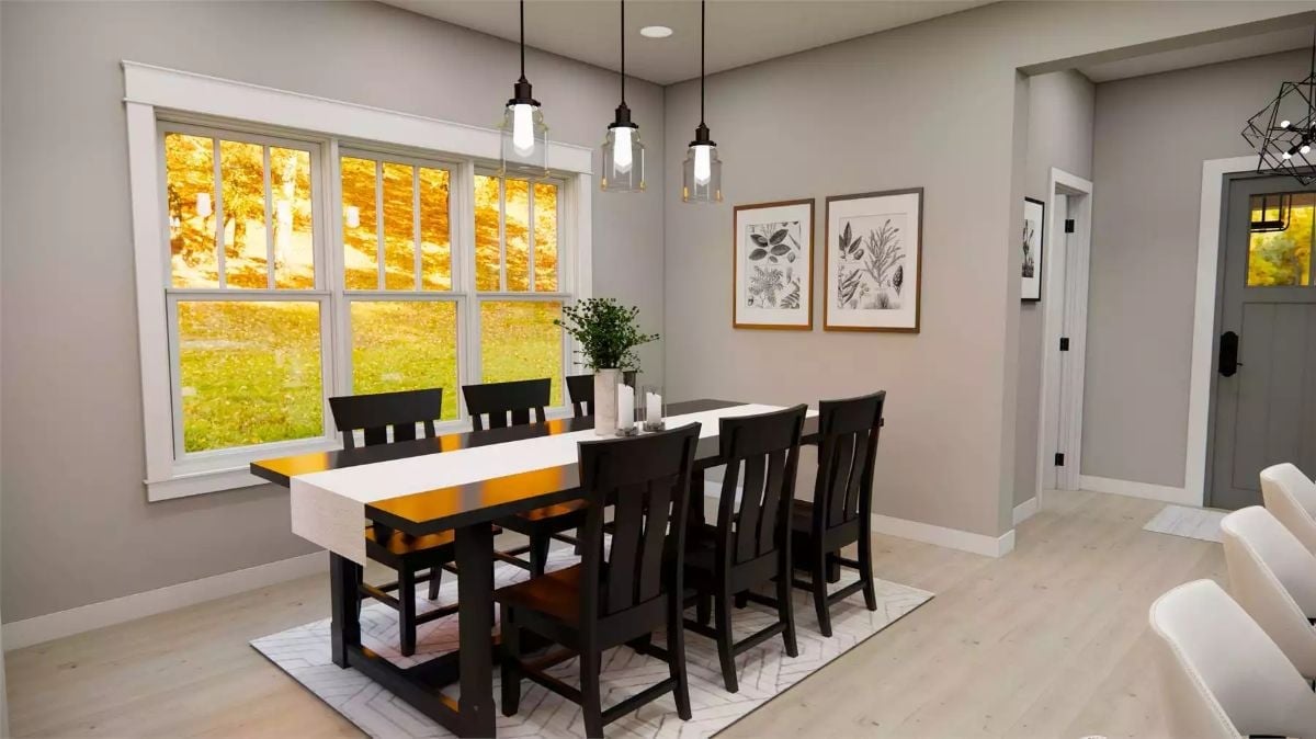Pendant Lights Over a Dark Wood Table Make Every Dinner Feel Like an Event