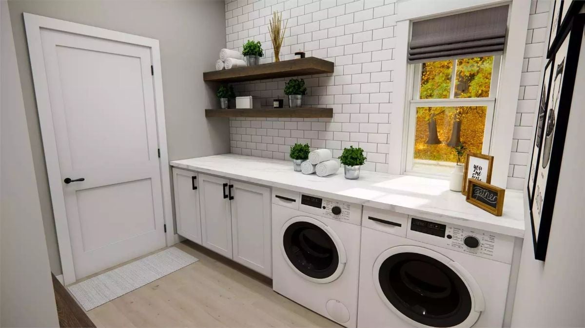 Washer and Dryer Built Into the Cabinetry Is the Laundry Room Move Everyone Should Steal