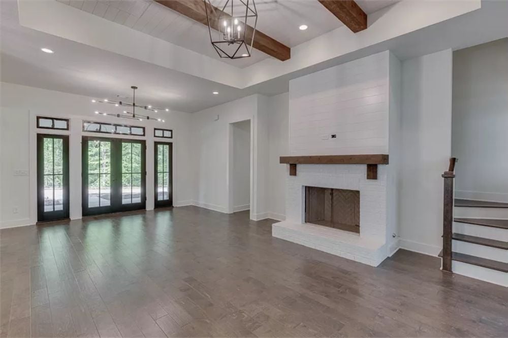 Shiplap, Exposed Beams, and a Fireplace Mantel That Actually Has Some Weight to It
