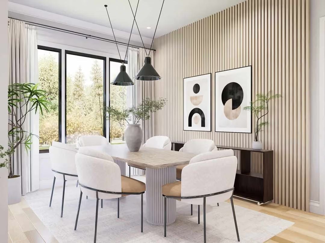 Boucle Chairs and a Fluted Pedestal Base That Earn Every Second of Attention