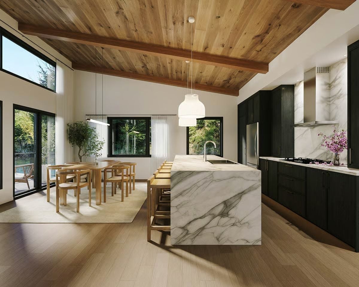 Marble That Earns Its Place and Dark Cabinets That Don't Apologize