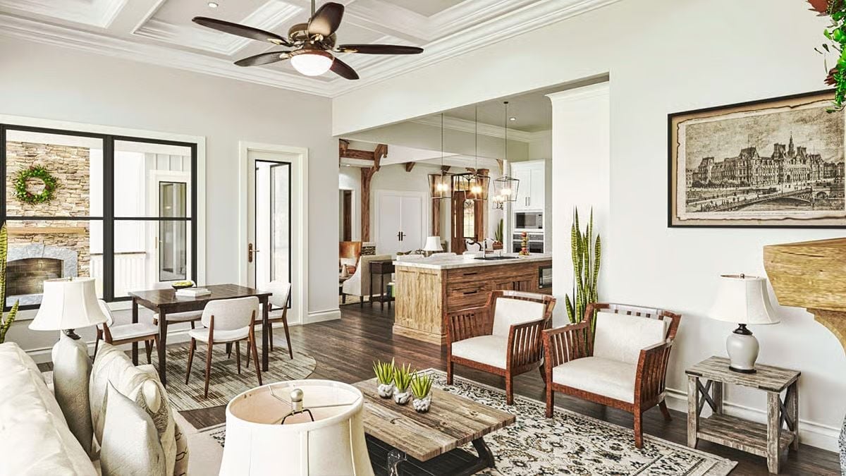 Open-Plan Living Where the Kitchen Island Pulls Everyone In Before Dinner's Even Ready