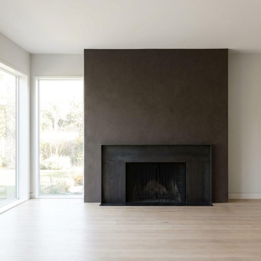 Painting the Fireplace Wall in a Heavy Contrasting Color That Dominates the Room