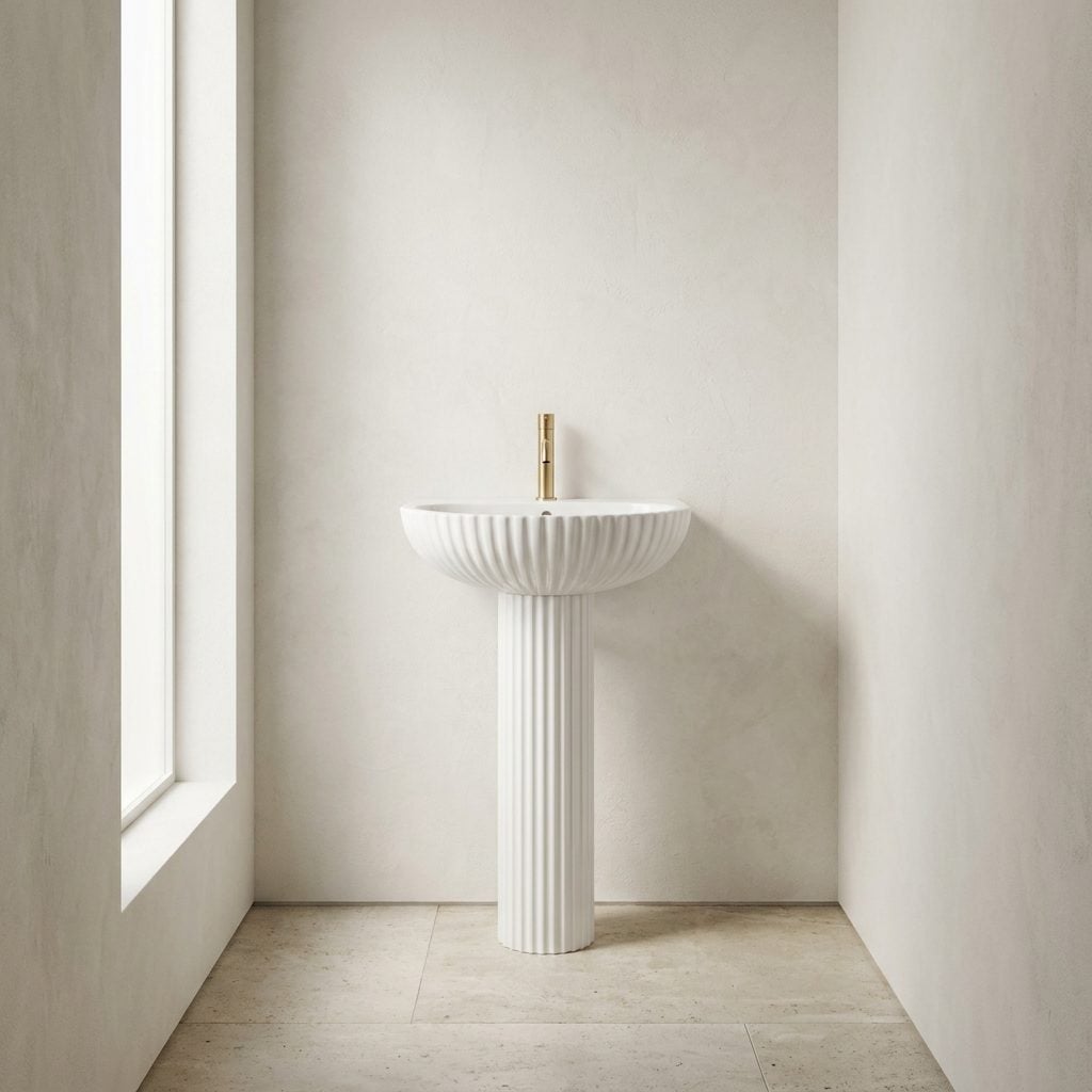 The Pedestal Sink Standing Proud in the Powder Room