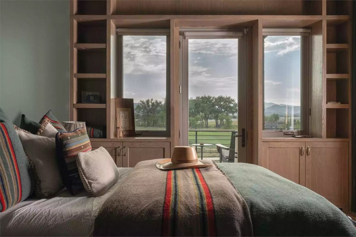 Wool Blanket, Cowboy Hat, Mountain View — Ranch Bedroom Done Right