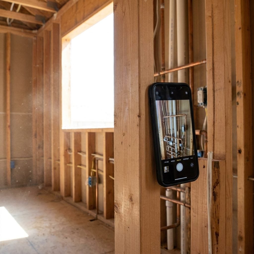 Not Photographing the Open Walls Before Drywall Covers the Plumbing, Wiring, and Blocking