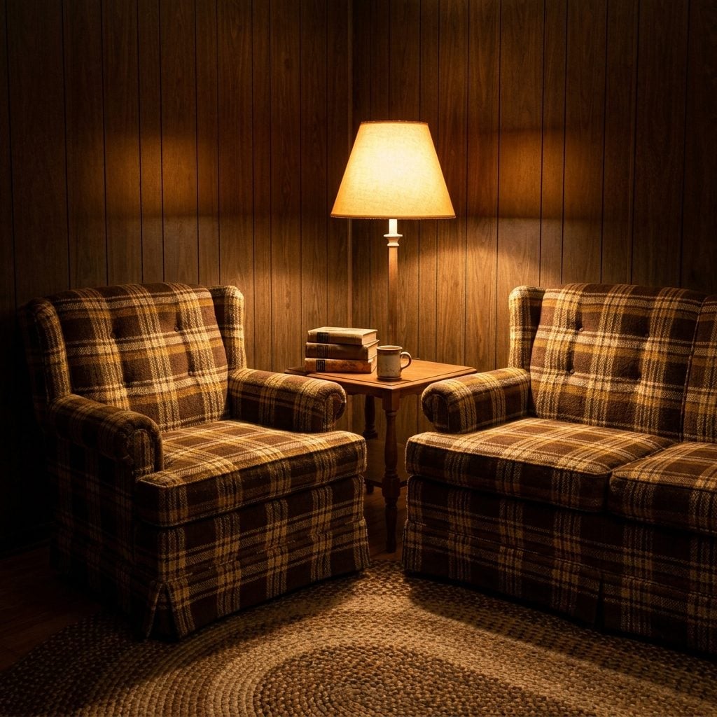 Plaid Upholstered Sofas and Chairs