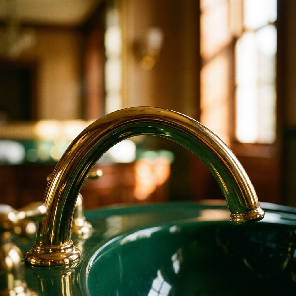 Polished Brass Faucets That Caught the Light Just Right