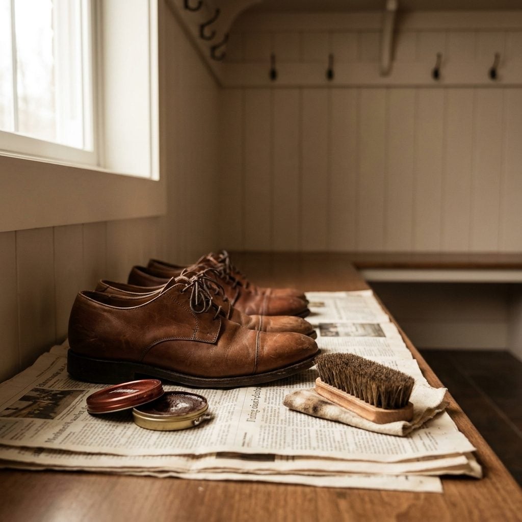 Polishing Dad's Shoes Until They Squeaked