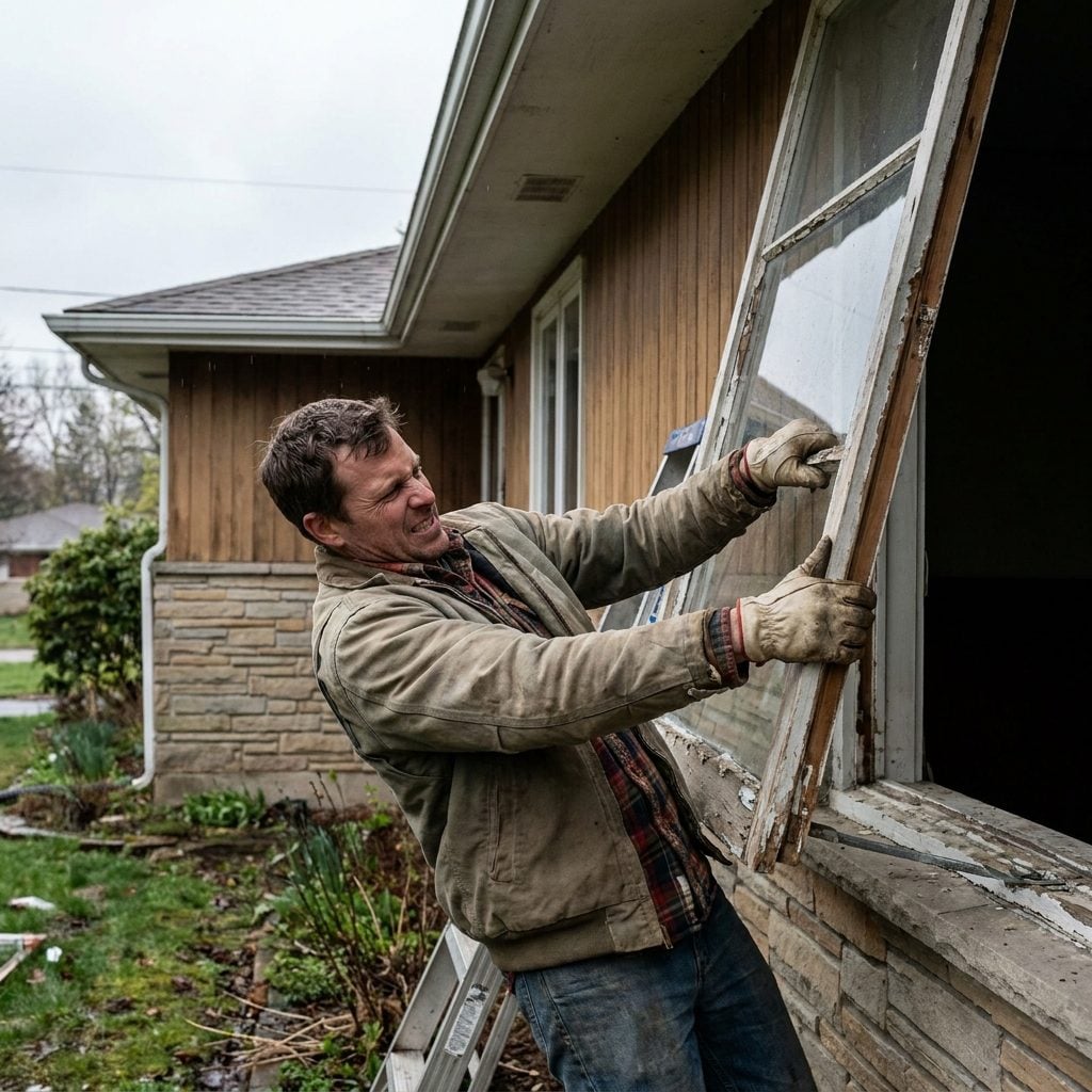 Removing Storm Windows for the Season