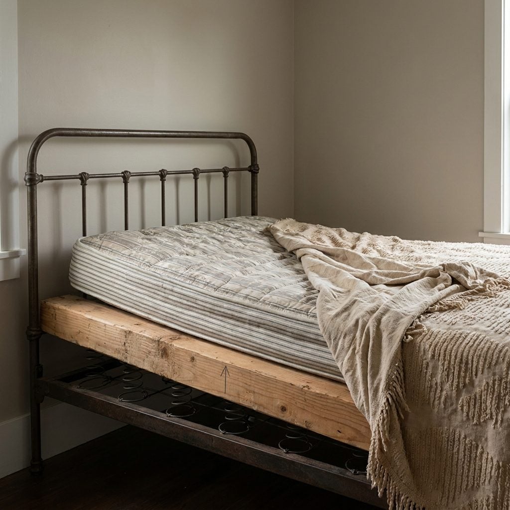 Sagging Beds Propped With a Plank Under the Mattress