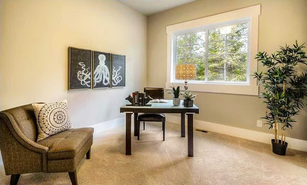 Octopus Art and a Bamboo Tree Give This Home Office Its Coastal-Mountain Personality