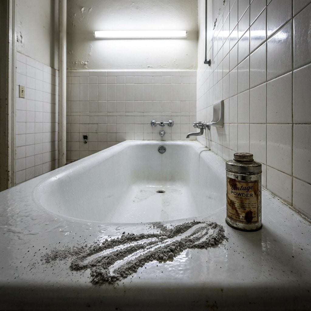 Scouring Sinks and Bathtubs With Abrasive Powder
