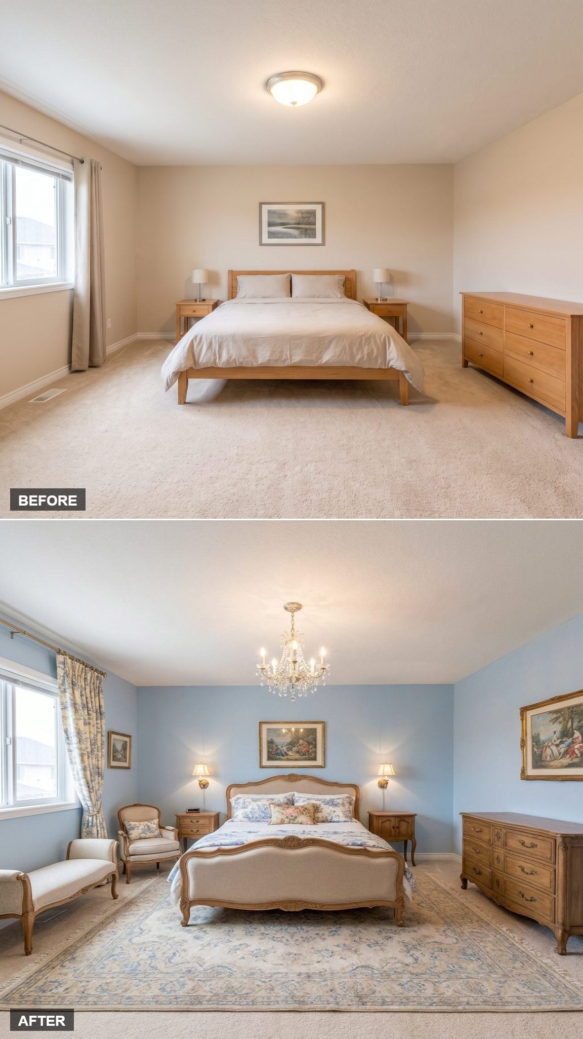 French Provincial Furniture and a Crystal Chandelier That Earned Every Bit of Attention