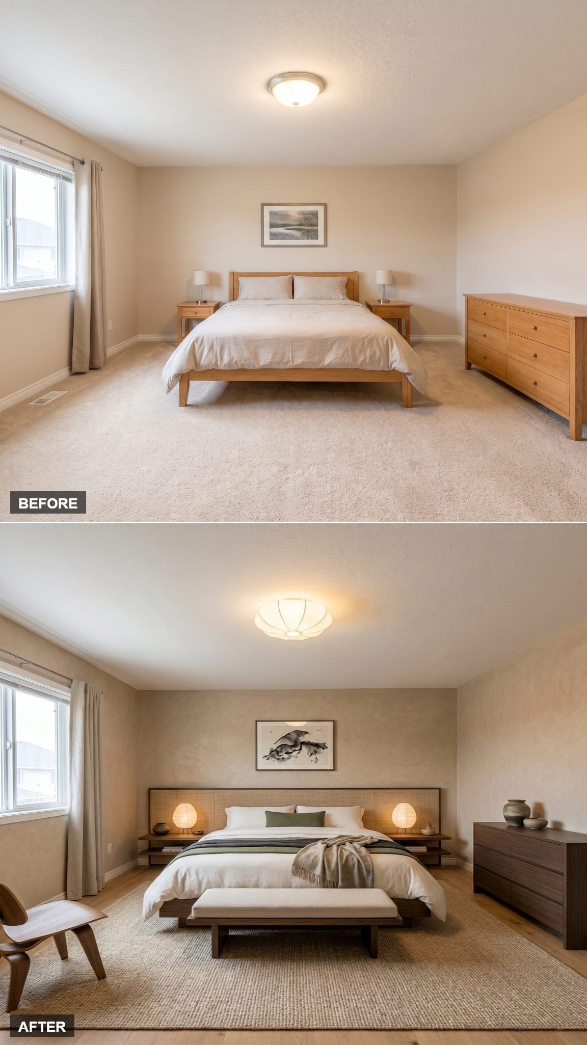 Low Platform Bed, Paper Globe Sconces, and a Room That Finally Felt Intentional