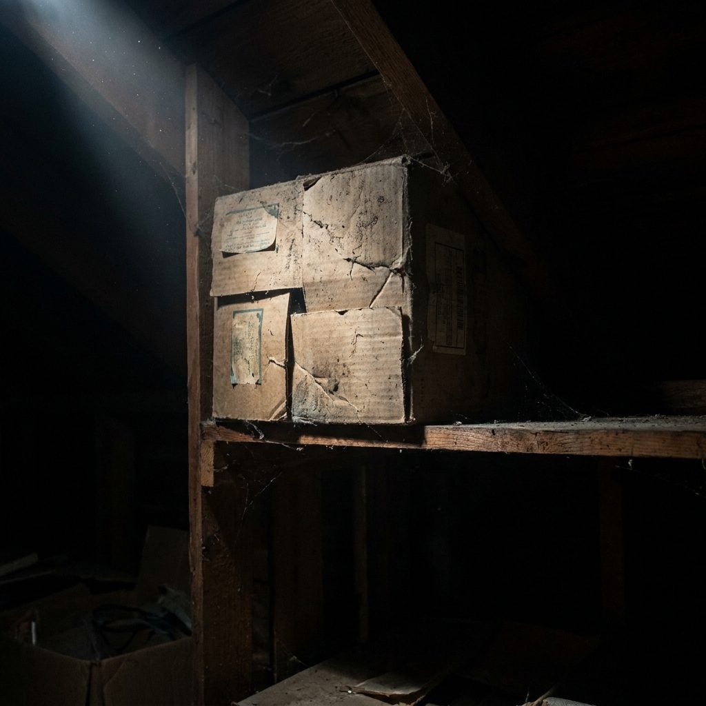 The Shelf of Mystery Cardboard Boxes Nobody Dared Open