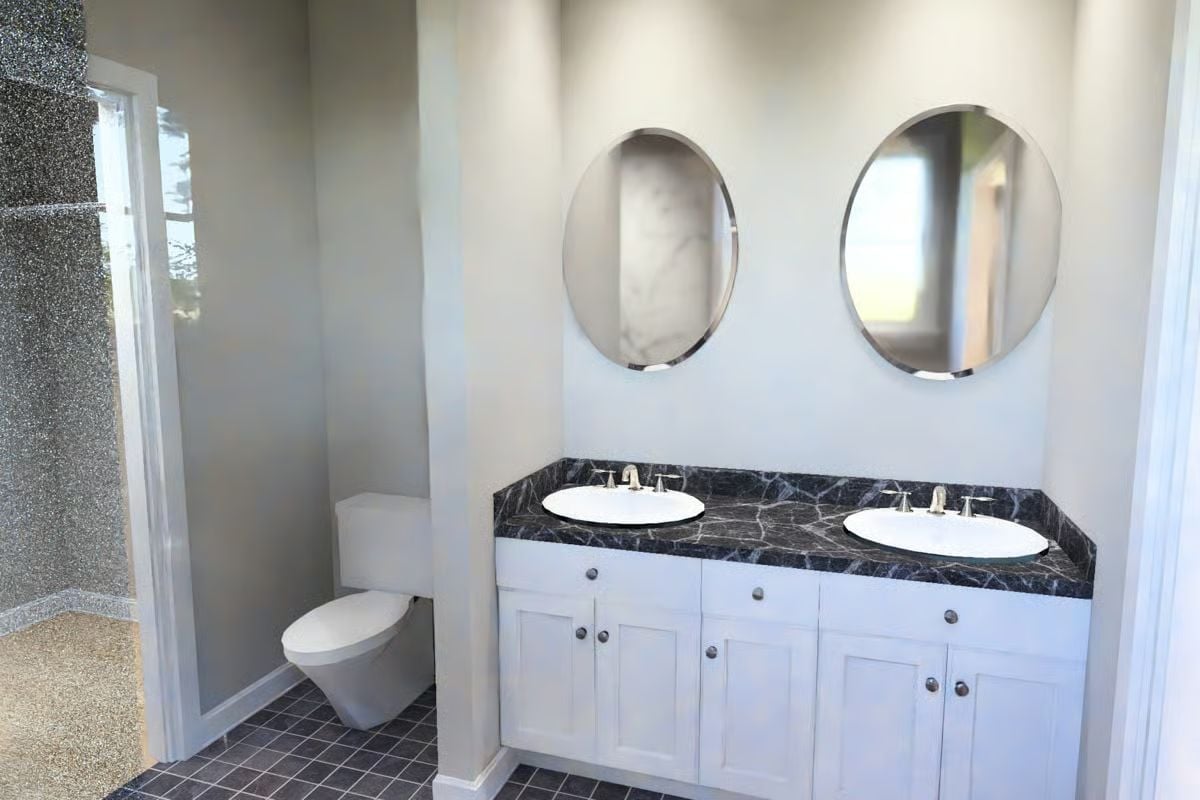 Double Vanity With Oval Mirrors That Actually Earn the Wall Space
