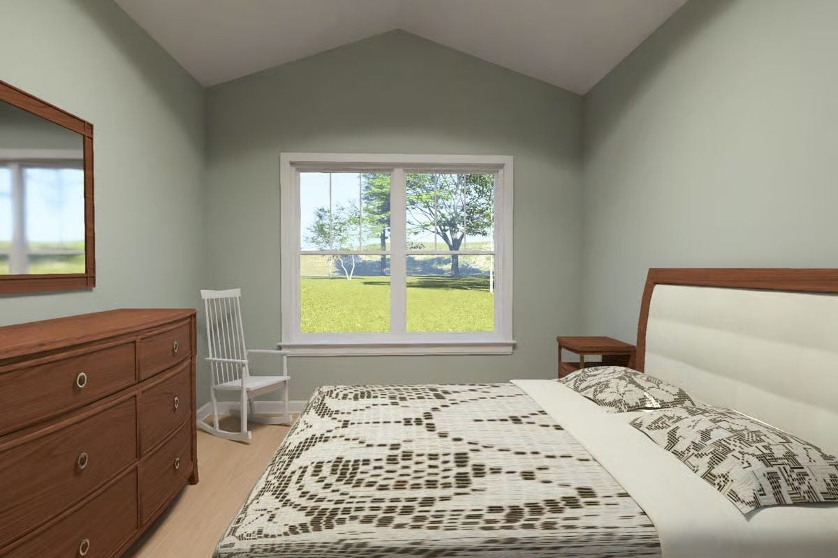 Rocking Chair by the Window Is the Whole Point of This Bedroom