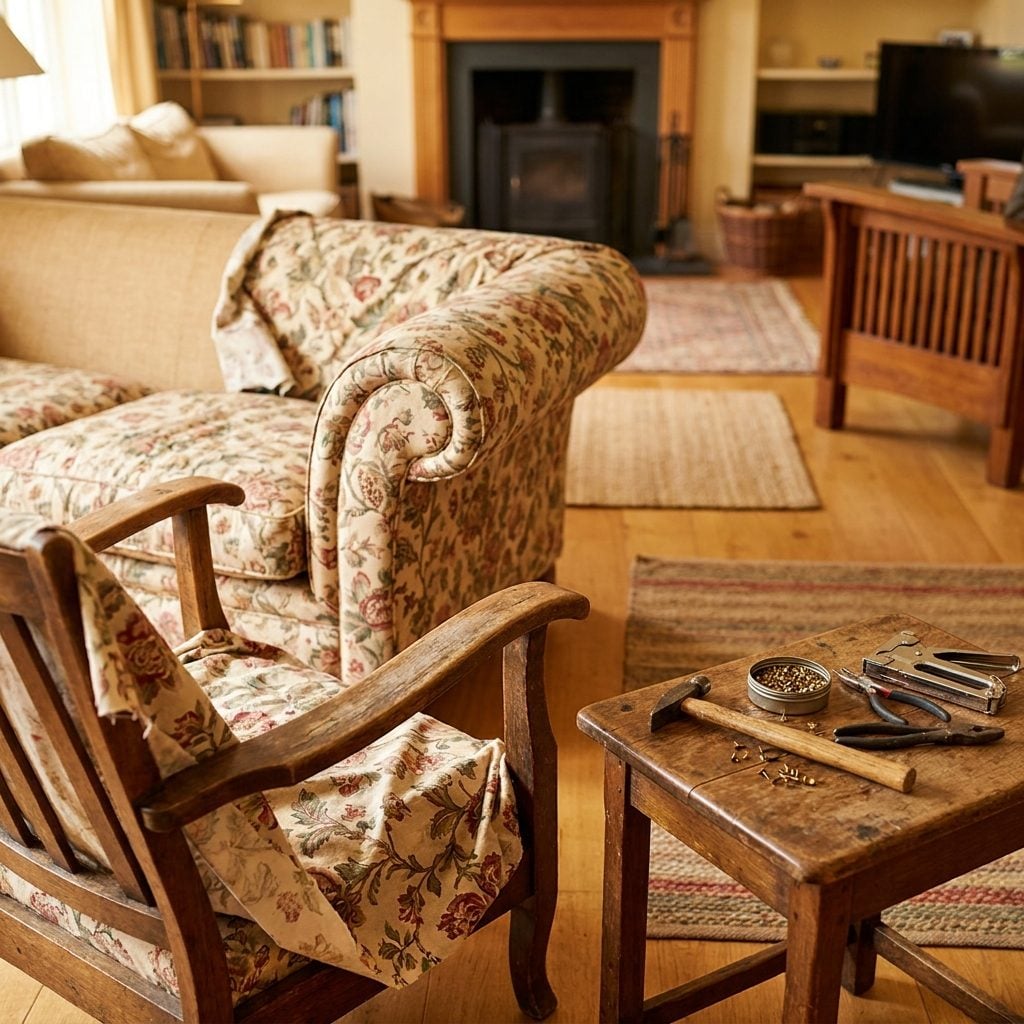 Sofas and Armchairs Reupholstered Right in the Living Room