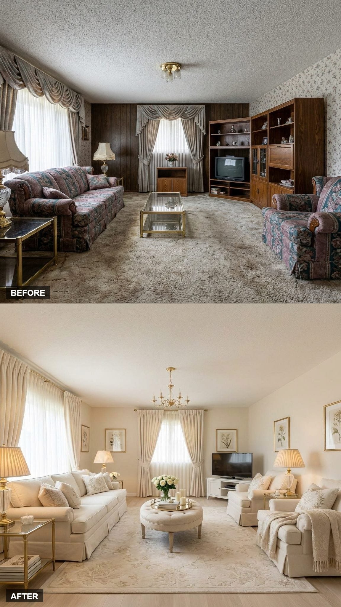 Soft Skirted Furniture for a Romantic Cream Room