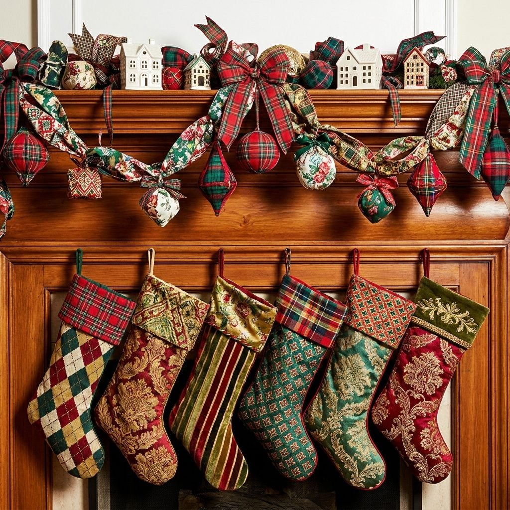 Stockings Competing With an Already-Busy Mantel