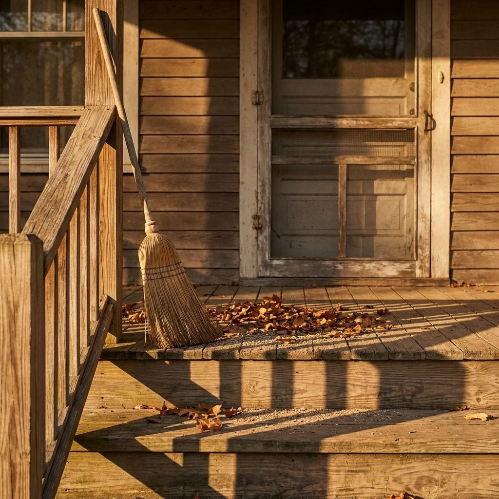 Sweeping the Front Porch and Steps Every Saturday Morning