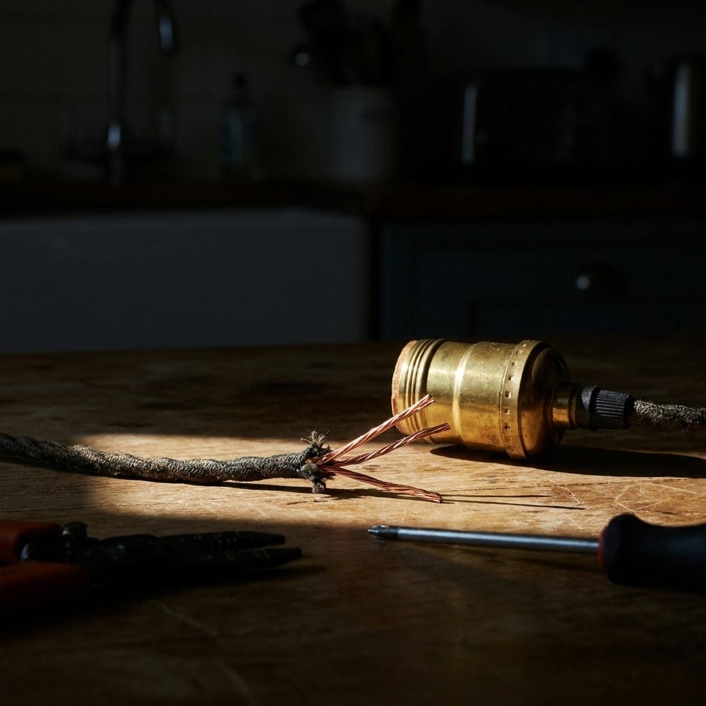 The Table Lamp Rewired at the Kitchen Table