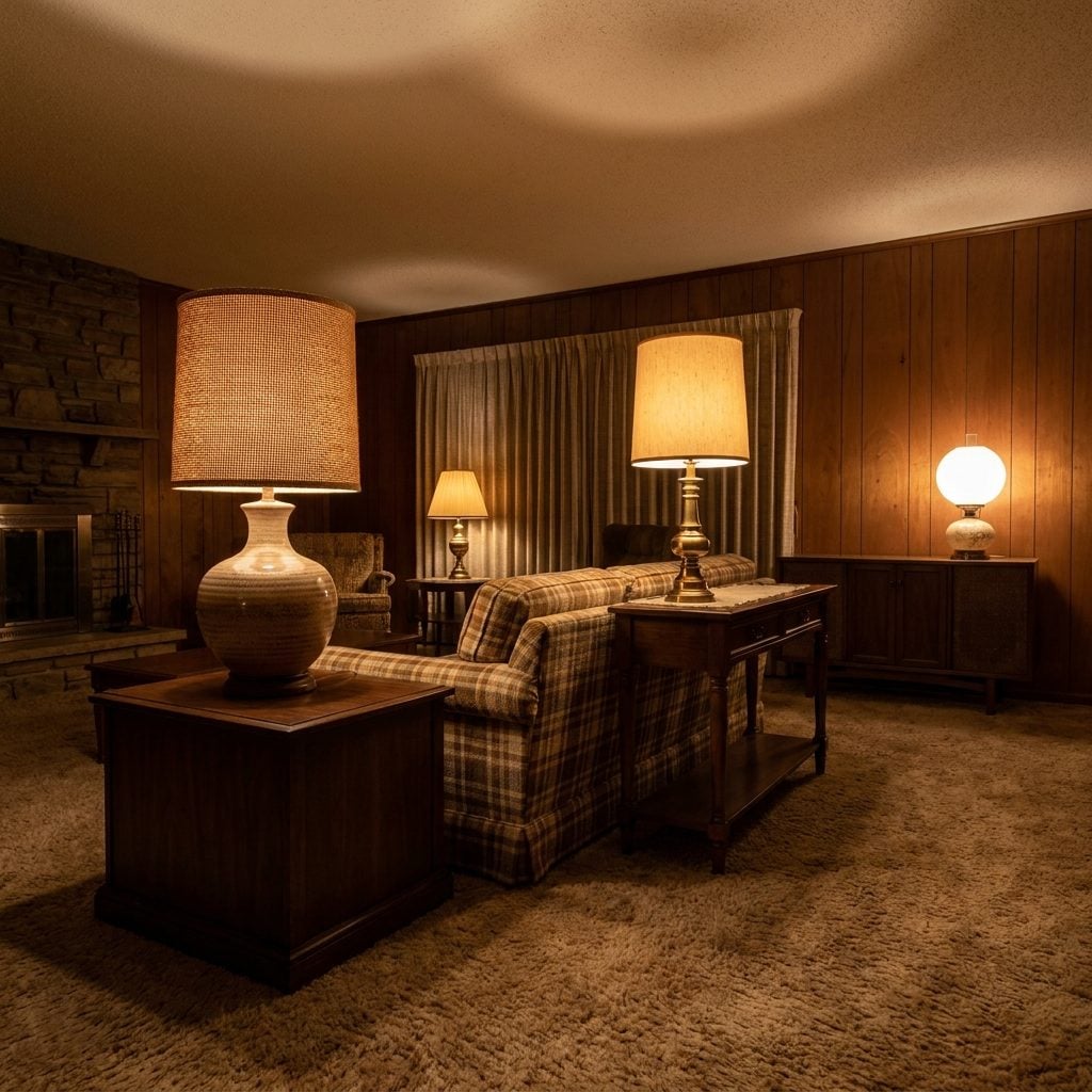 Table Lamps Doing the Work of the Ceiling Light