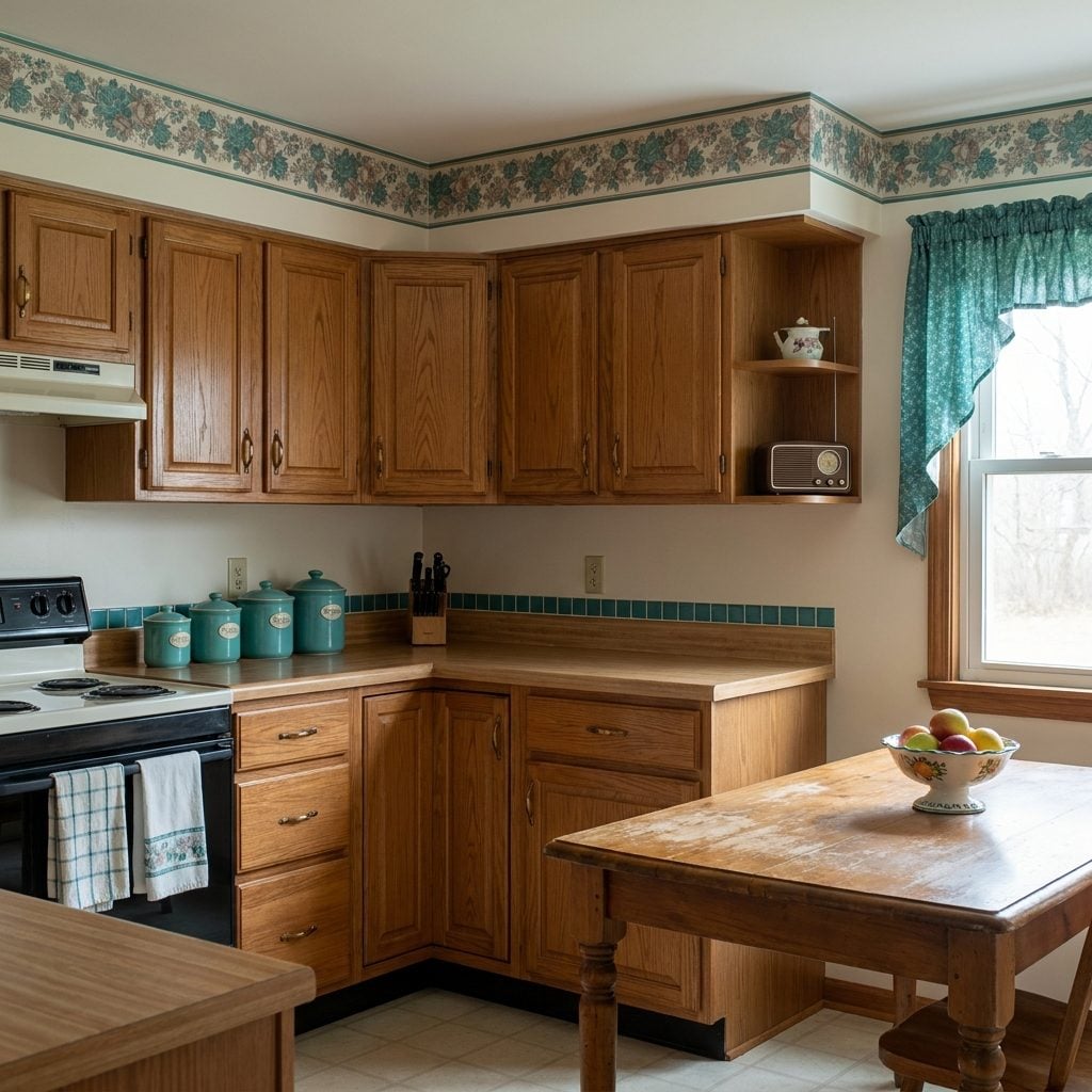 Teal 1990s Kitchen Accents