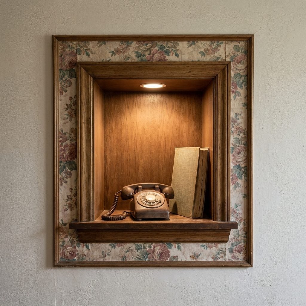The Telephone Nook Built Right Into the Hallway Wall