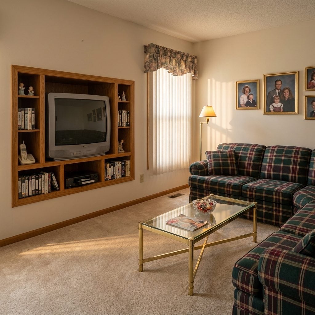 The Television Niche Carved Right Into the Wall