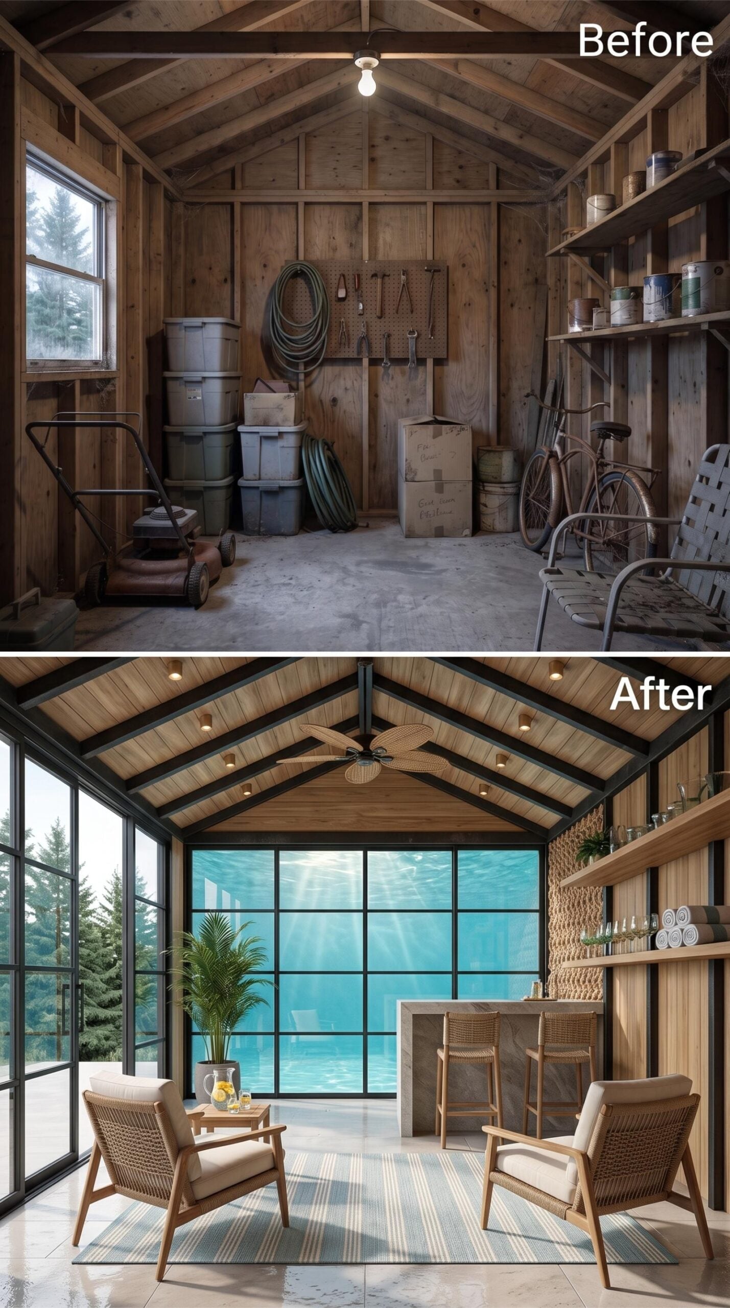 Cedar Rafters, a Concrete Bar, and the Warm Side of Poolside Design