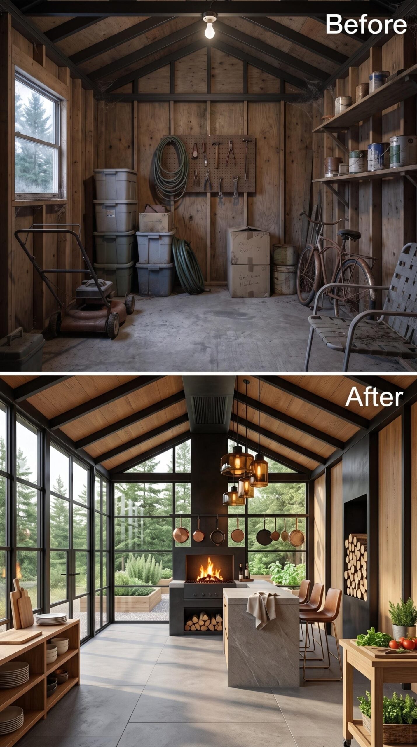 Copper Pots, a Live-Fire Island, and Floor-to-Ceiling Glass on All Three Sides