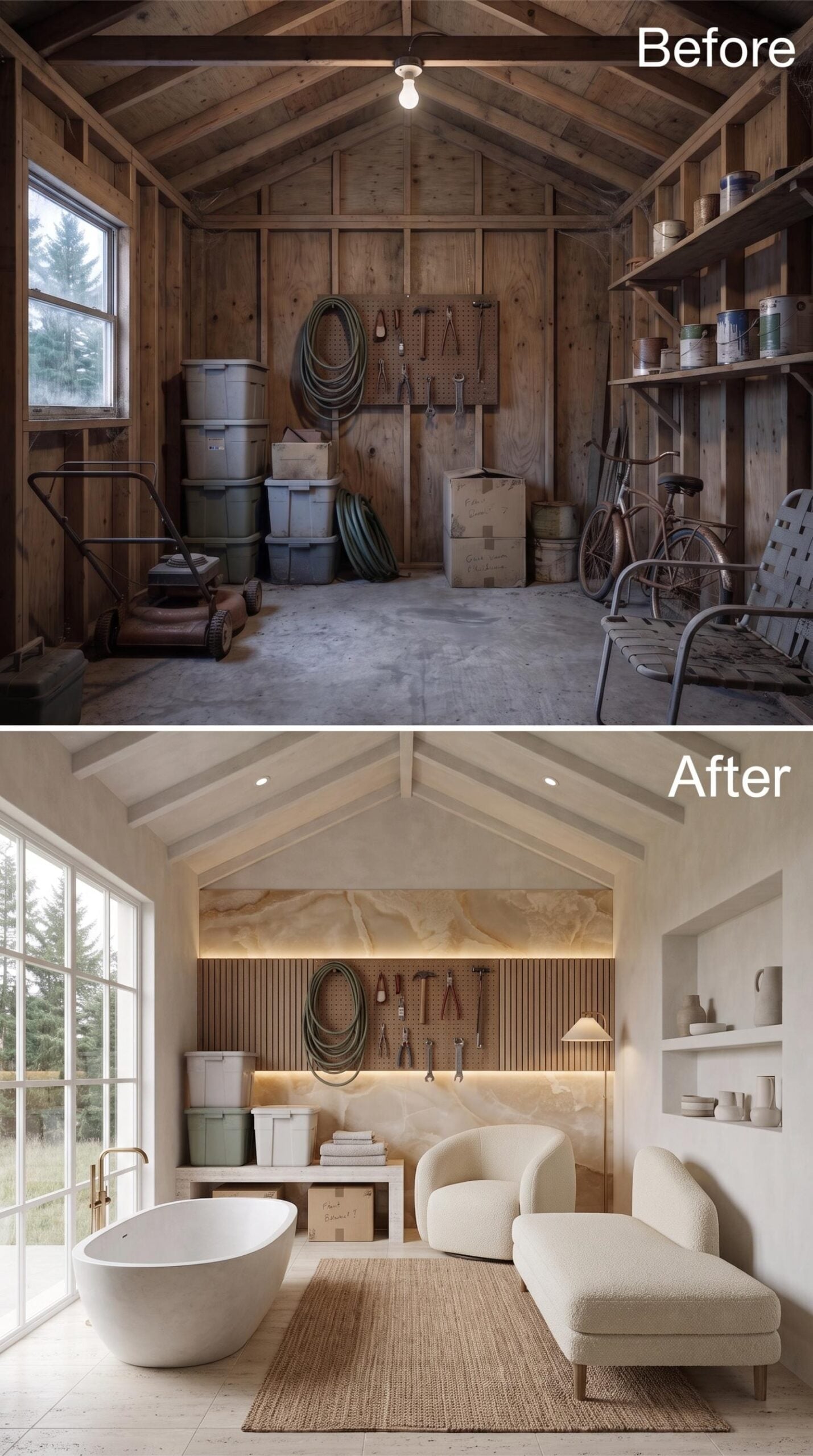 Shed Shell, Spa Soul: AI Dropped a Freestanding Tub Into the Mix