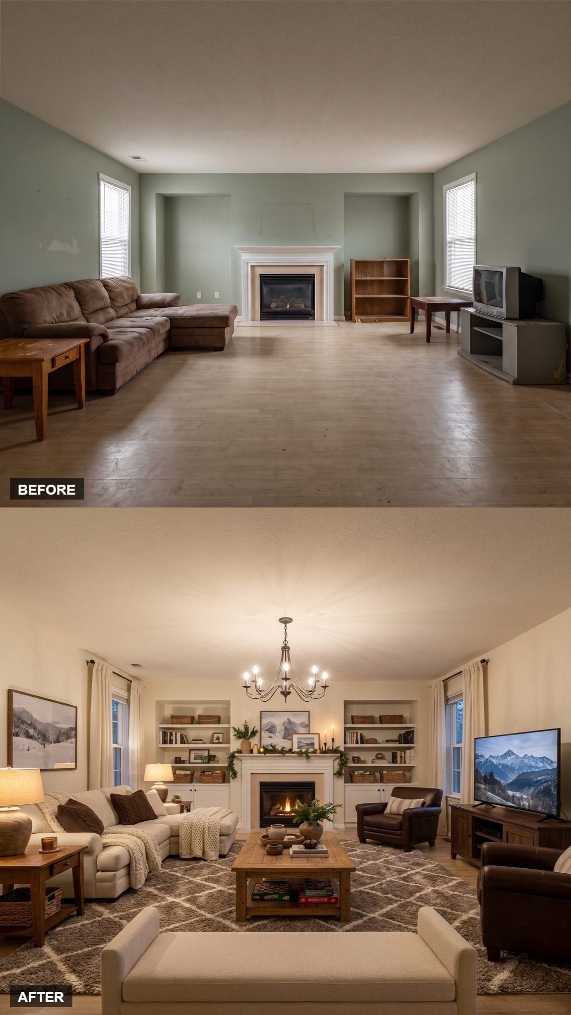 Flanking the Fireplace With Built-Ins Changed Everything About How This Room Feels
