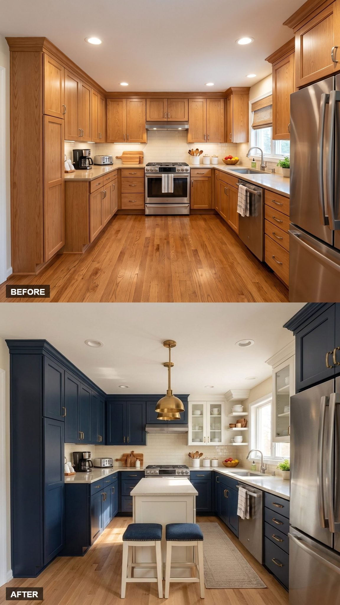 Gold Hardware, Open Shelves, and an Island That Gave the Kitchen a Reason to Gather