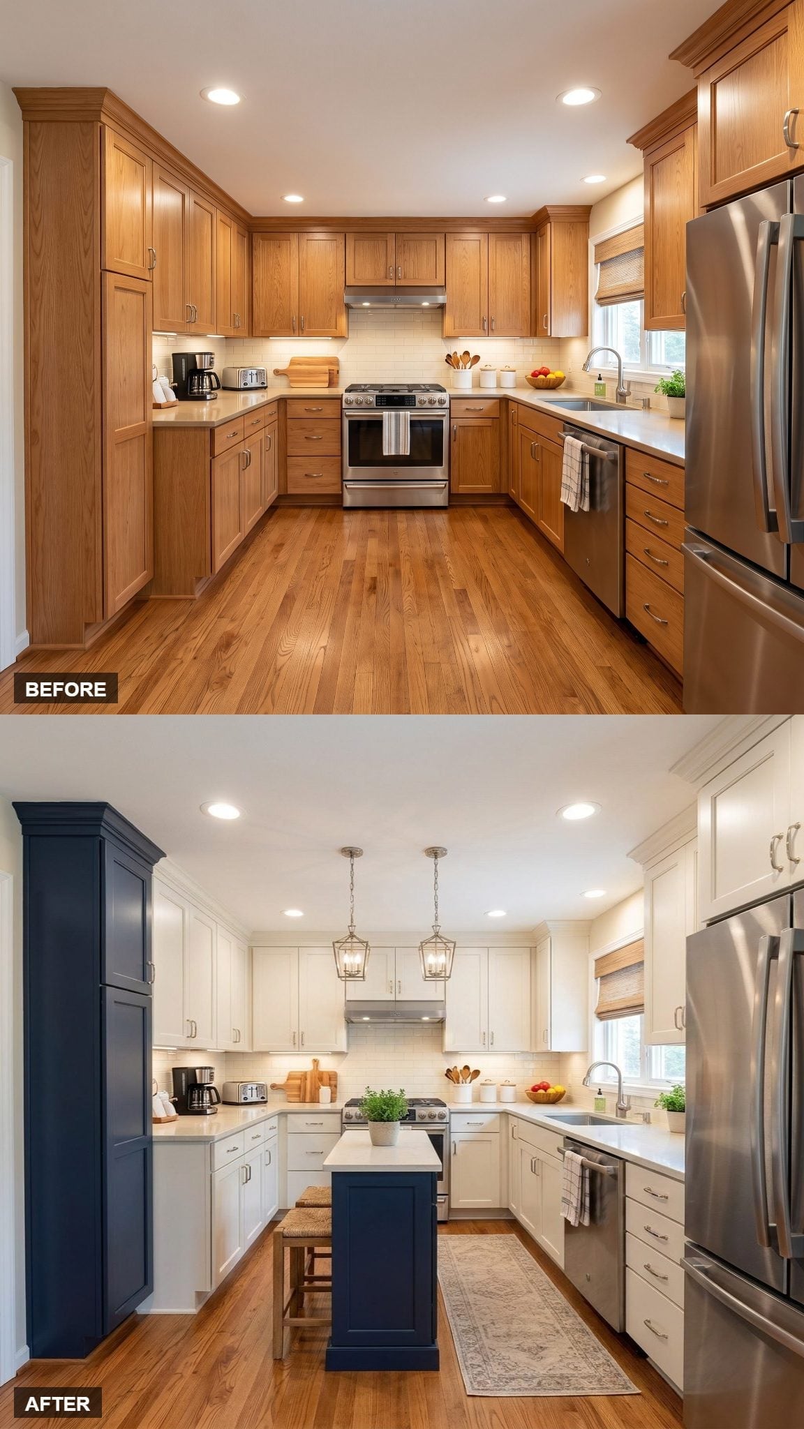 Pendants, Two-Tone Paint, and a Kitchen That Finally Has Room to Breathe
