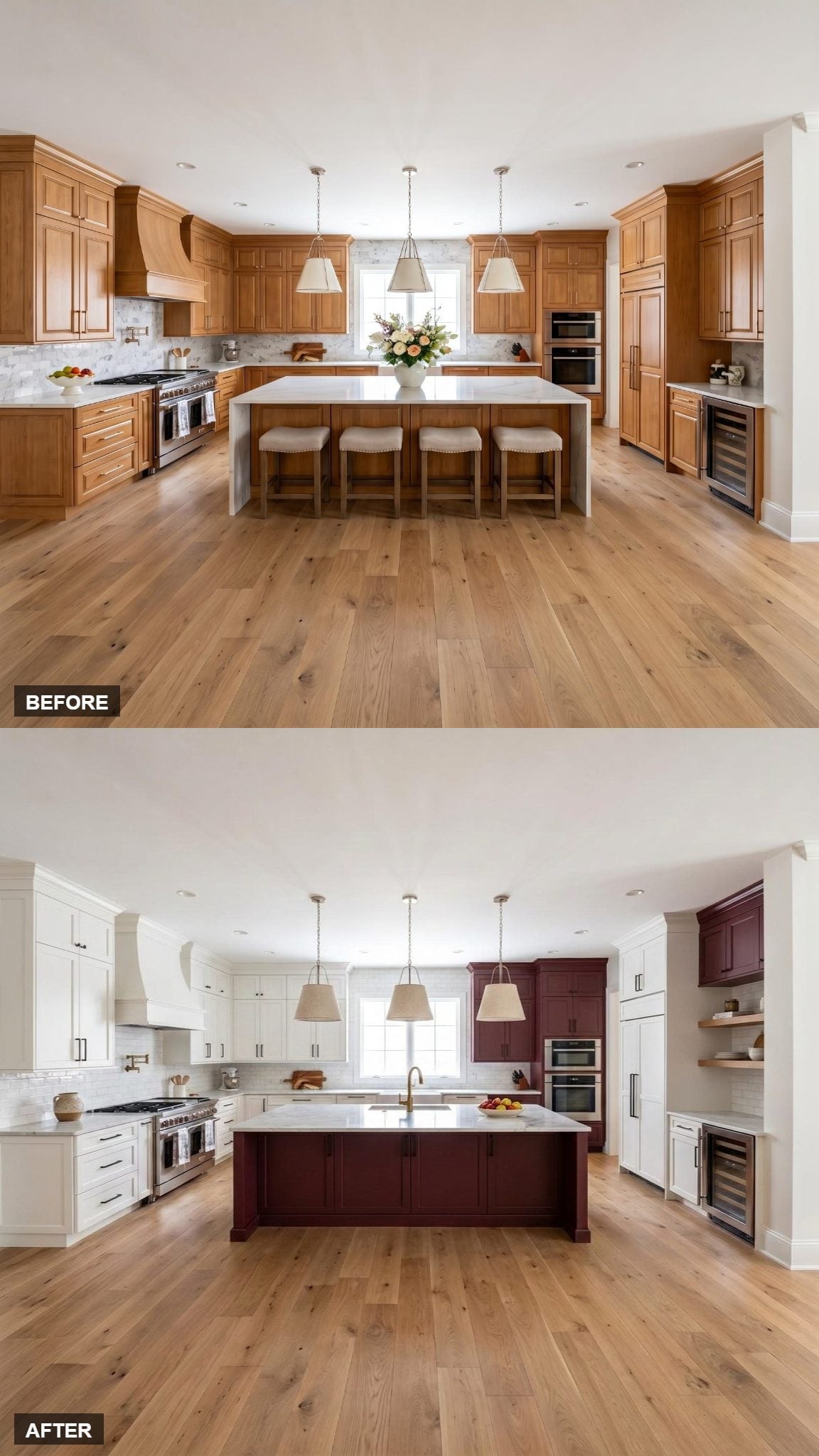 Burgundy Island, Right-Side Accent Tower, and White That Knows Its Place