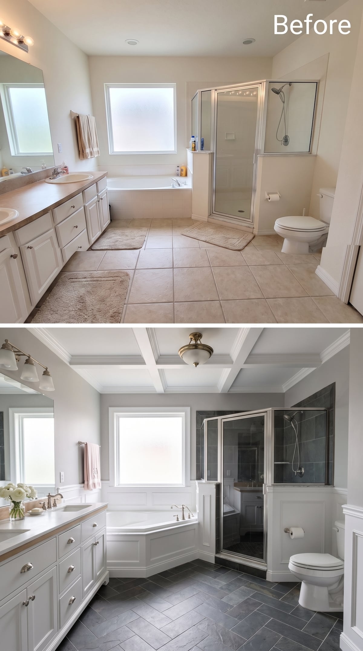 Coffered Ceiling, Slate Floors, and Hardware That Ties the Whole Room Together