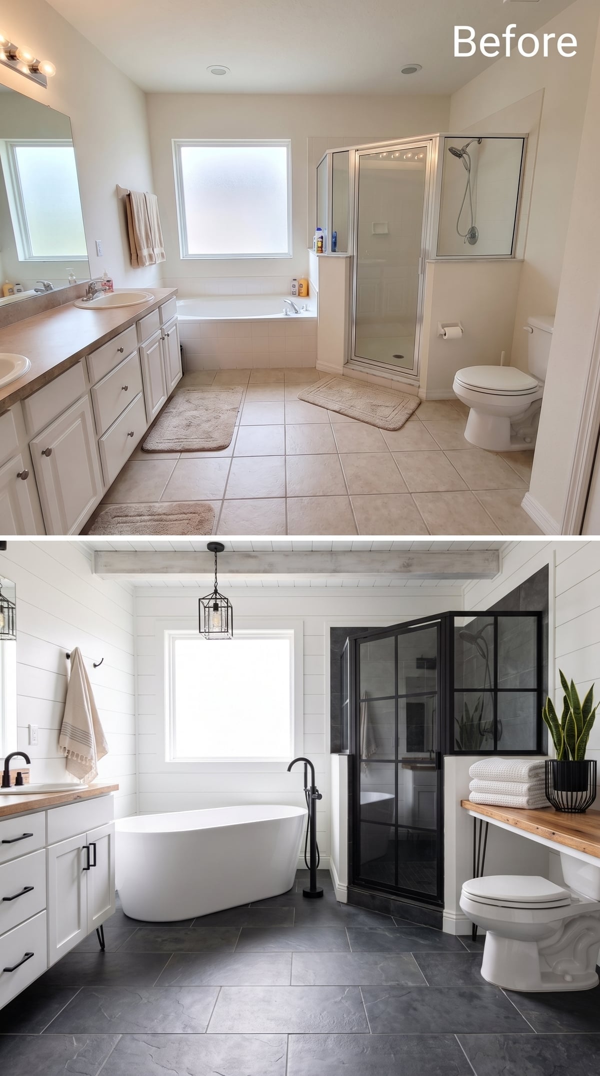 Freestanding Tub, Black Steel Shower Doors, and Zero Regrets