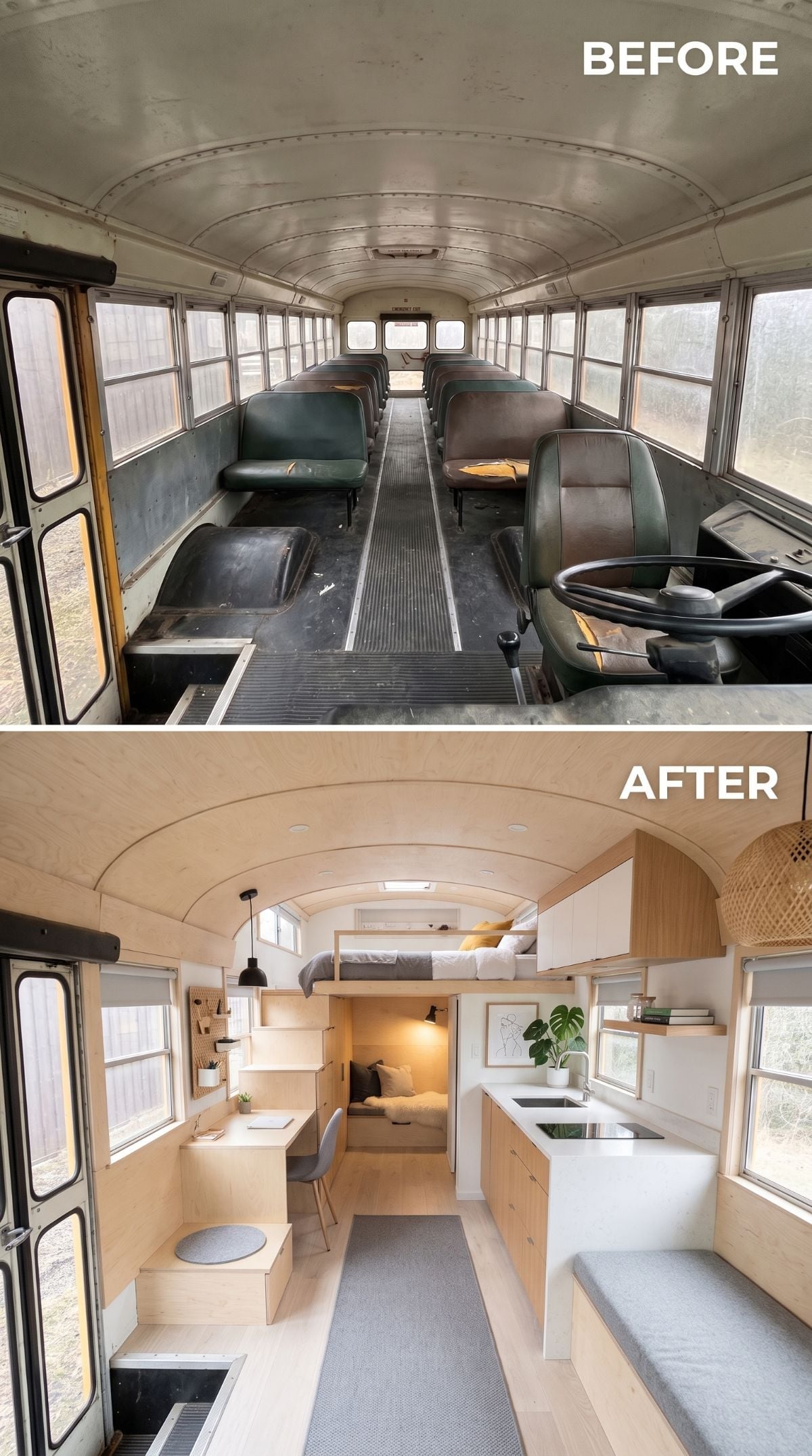 Birch Plywood, a Lofted Bed, and a Skoolie That Finally Got Its Act Together