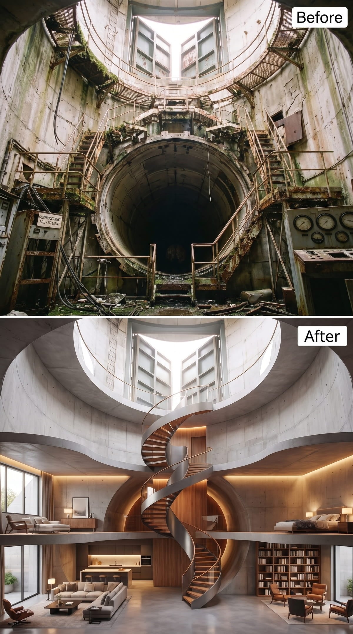 Concrete Curves and a Spiral Staircase at the Center of Everything