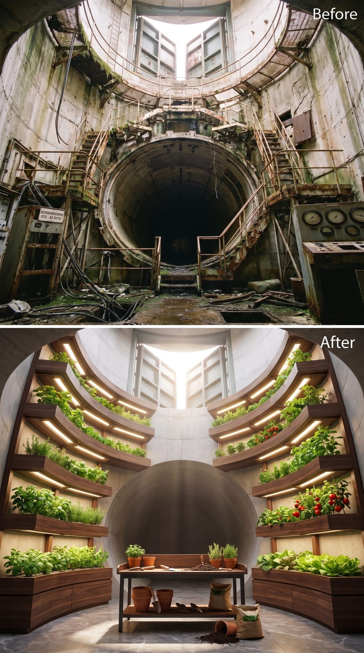 Grow Lights and Tiered Planters Give the Silo a New Mission