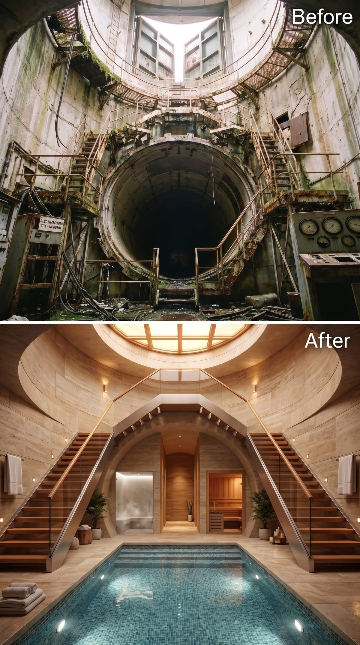 A Lap Pool and Sauna Turn the Silo Into a Wellness Retreat