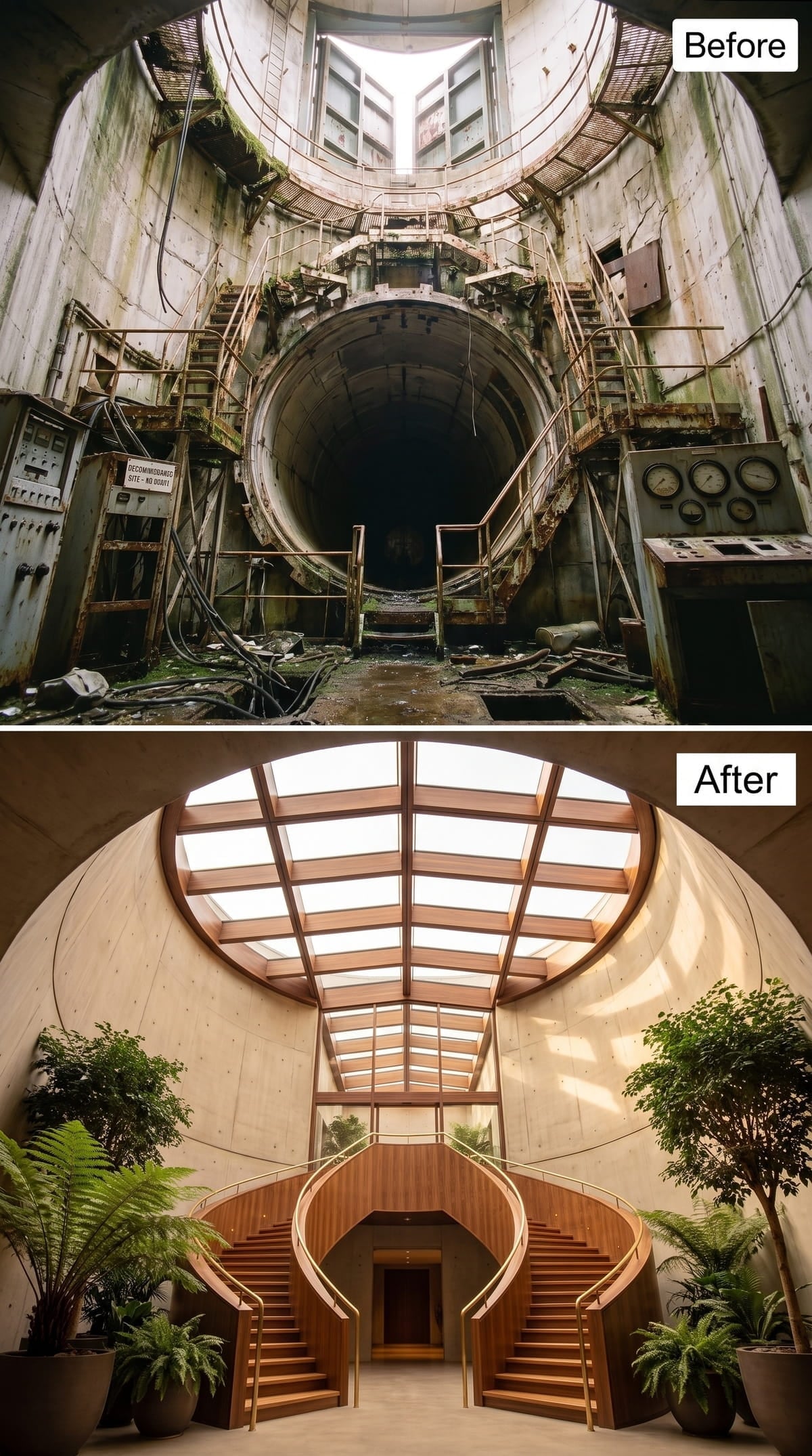 Twin Staircases and a Skylight Recast the Main Silo Entry