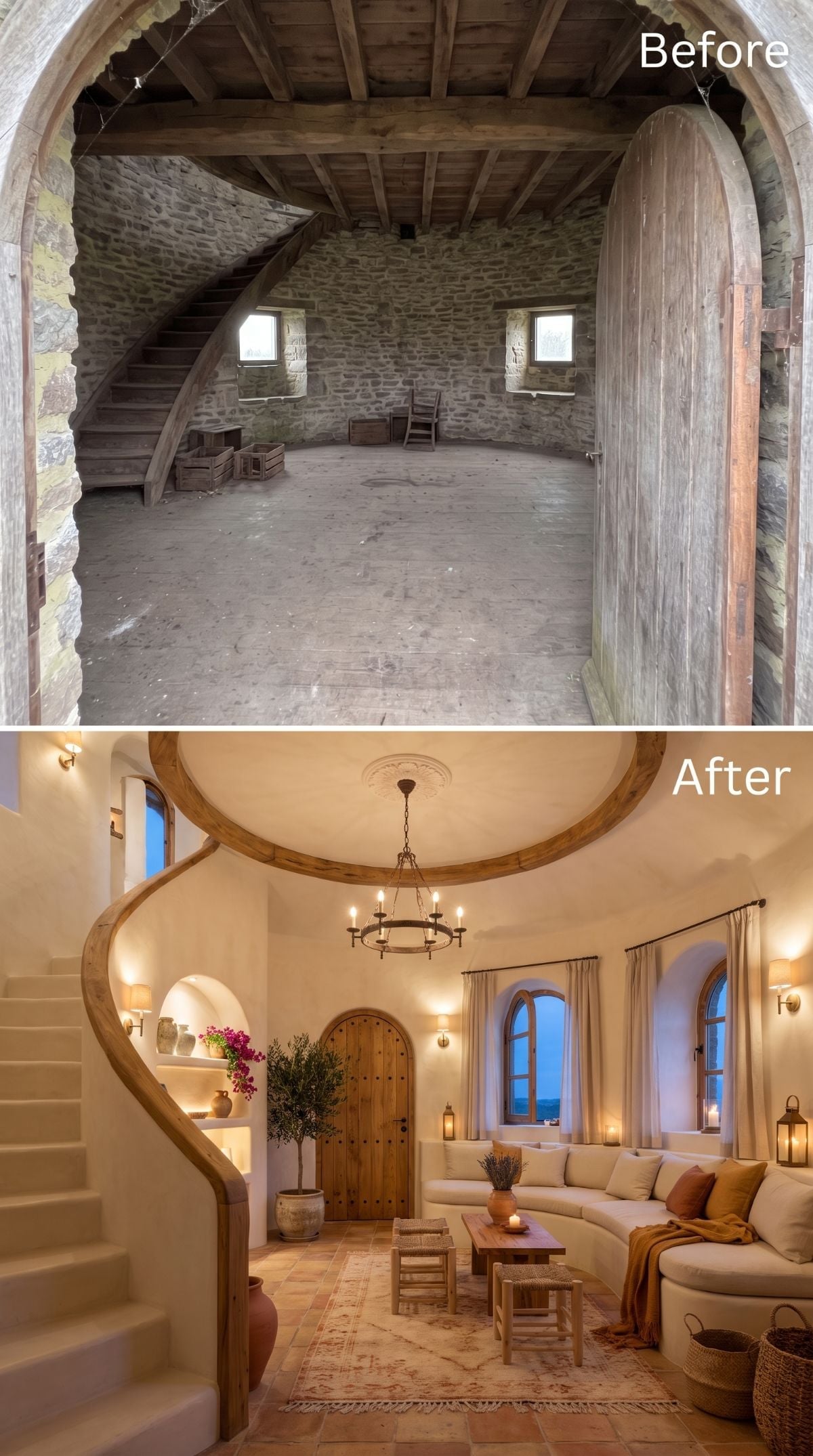Raw Stone and Rotting Beams Made Way for Warm Plaster and Candlelight