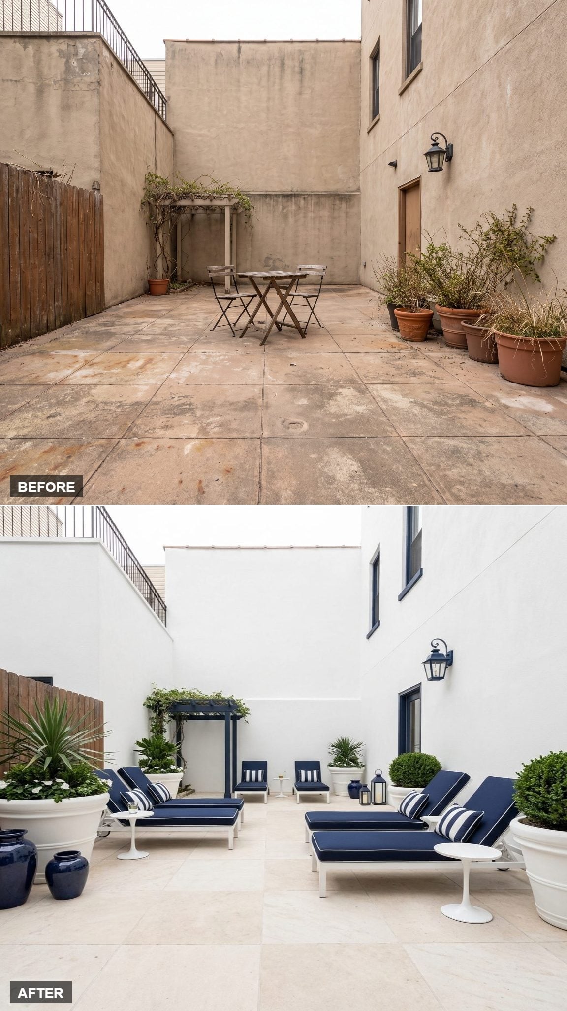Lounge Chairs Did the Talking. Paint and Planters Did the Rest.