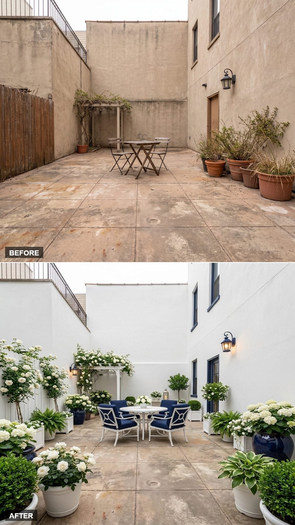 Painted Walls, Blue Cushions, and a Pergola That Actually Pulled Its Weight